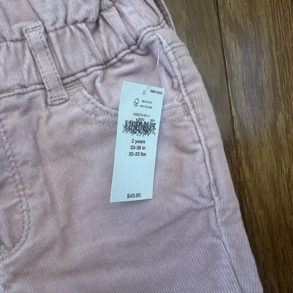 Gap Toddler Girl Curduroy Jeans Pants Pink 2T Just‎ Like Mom NWT